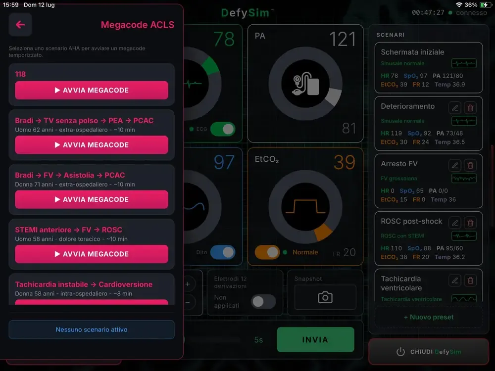 Megacode ACLS con DefySim